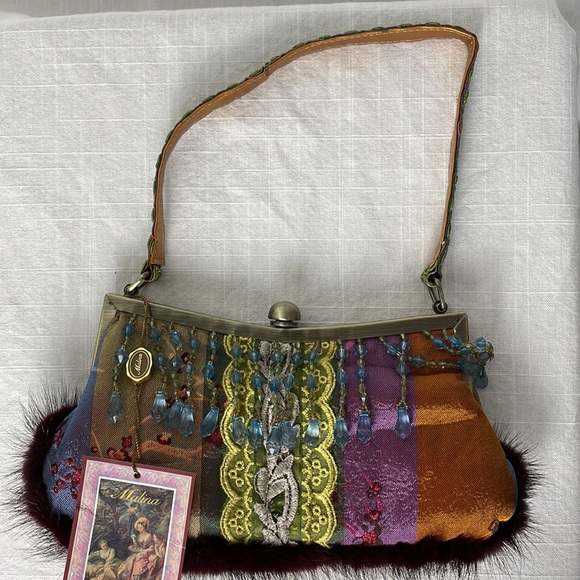 Gorgeous Mulimedia Small Handbag purse mini hippie chic Malina ? Vintage ? - Picture 8 of 16